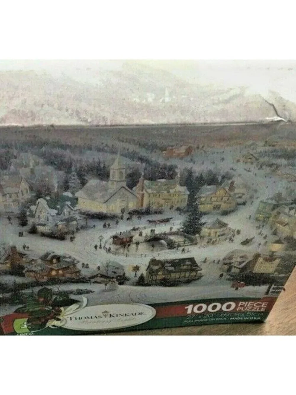 VTG Puzzle Thomas Kinkade 1000 Pc St. Nicholas Circle Christmas Scene Holiday